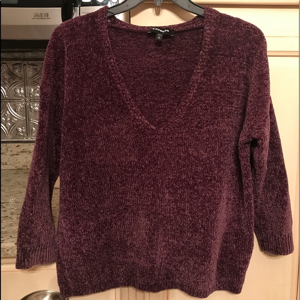 Express purple plush chenille sweater. XS.